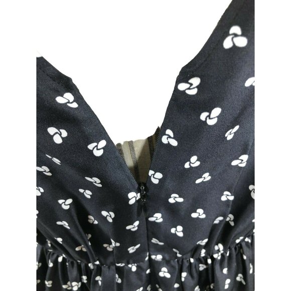 LEWIT Sharkbite Hem Silk Tank Top Blouse Black White Size 1 NEW - Picture 4 of 4